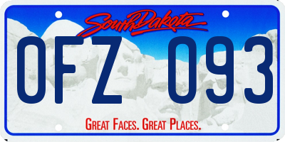 SD license plate 0FZO93