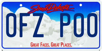 SD license plate 0FZP00