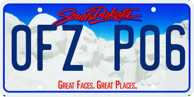 SD license plate 0FZP06