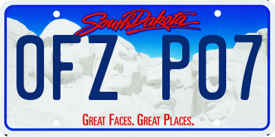 SD license plate 0FZP07
