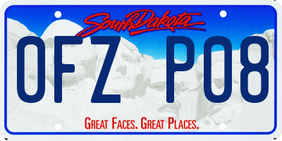 SD license plate 0FZP08