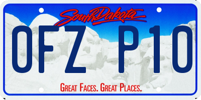 SD license plate 0FZP10
