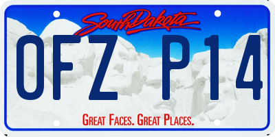 SD license plate 0FZP14