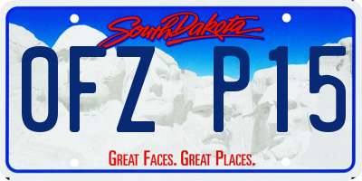 SD license plate 0FZP15