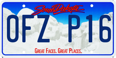 SD license plate 0FZP16