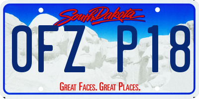 SD license plate 0FZP18