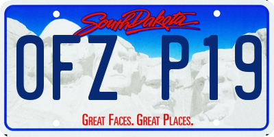 SD license plate 0FZP19