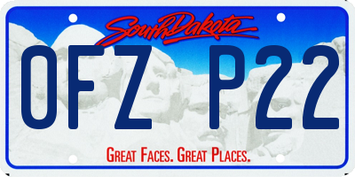 SD license plate 0FZP22