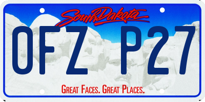 SD license plate 0FZP27