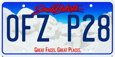SD license plate 0FZP28