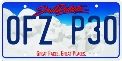 SD license plate 0FZP30
