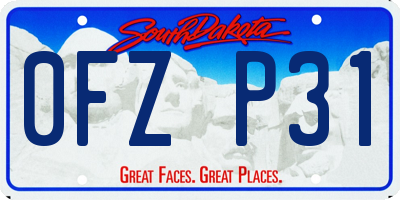 SD license plate 0FZP31