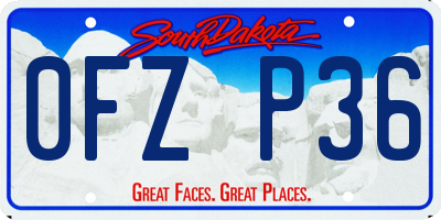 SD license plate 0FZP36