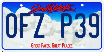 SD license plate 0FZP39