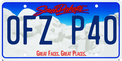 SD license plate 0FZP40