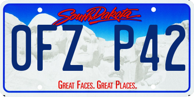 SD license plate 0FZP42