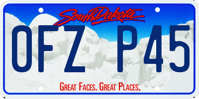 SD license plate 0FZP45