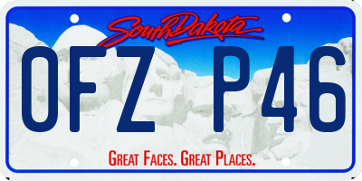 SD license plate 0FZP46