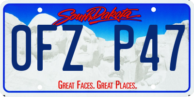SD license plate 0FZP47