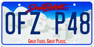 SD license plate 0FZP48