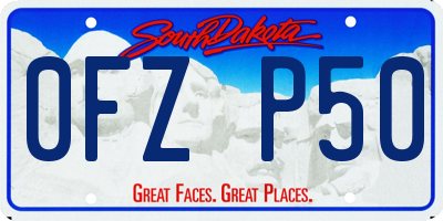 SD license plate 0FZP50