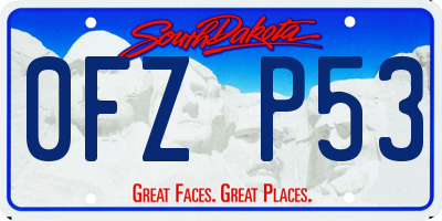 SD license plate 0FZP53