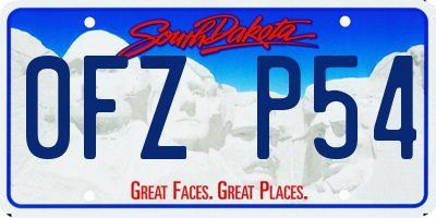 SD license plate 0FZP54