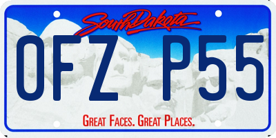 SD license plate 0FZP55
