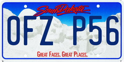 SD license plate 0FZP56