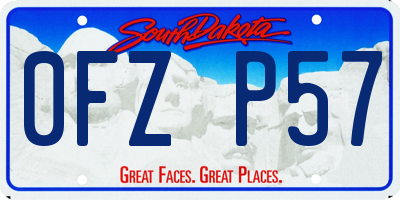 SD license plate 0FZP57