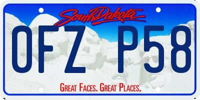 SD license plate 0FZP58