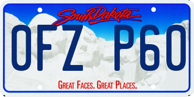 SD license plate 0FZP60