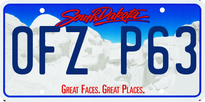 SD license plate 0FZP63