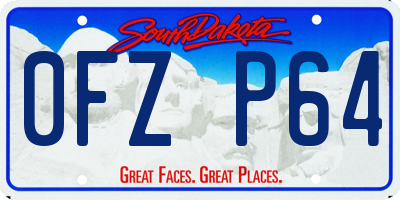 SD license plate 0FZP64