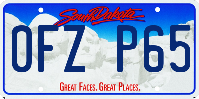 SD license plate 0FZP65