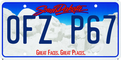 SD license plate 0FZP67