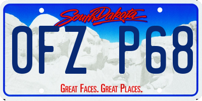SD license plate 0FZP68