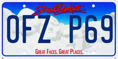 SD license plate 0FZP69