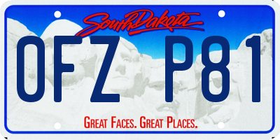 SD license plate 0FZP81