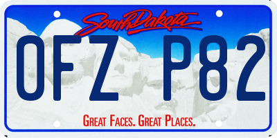SD license plate 0FZP82