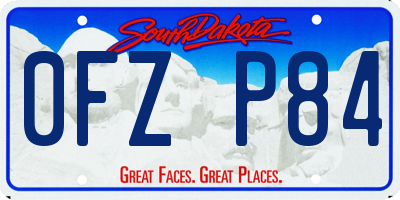SD license plate 0FZP84