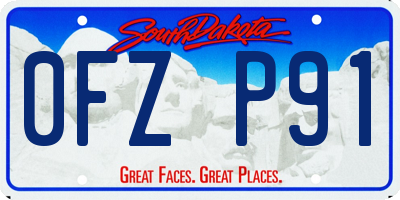 SD license plate 0FZP91