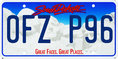SD license plate 0FZP96