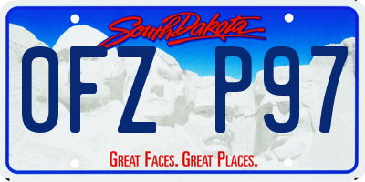 SD license plate 0FZP97