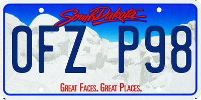 SD license plate 0FZP98