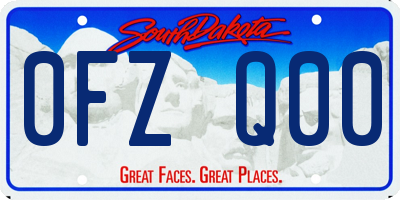 SD license plate 0FZQ00