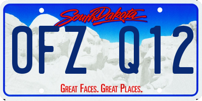SD license plate 0FZQ12