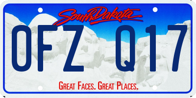 SD license plate 0FZQ17