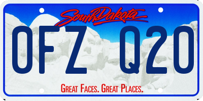 SD license plate 0FZQ20