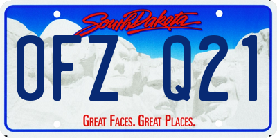SD license plate 0FZQ21